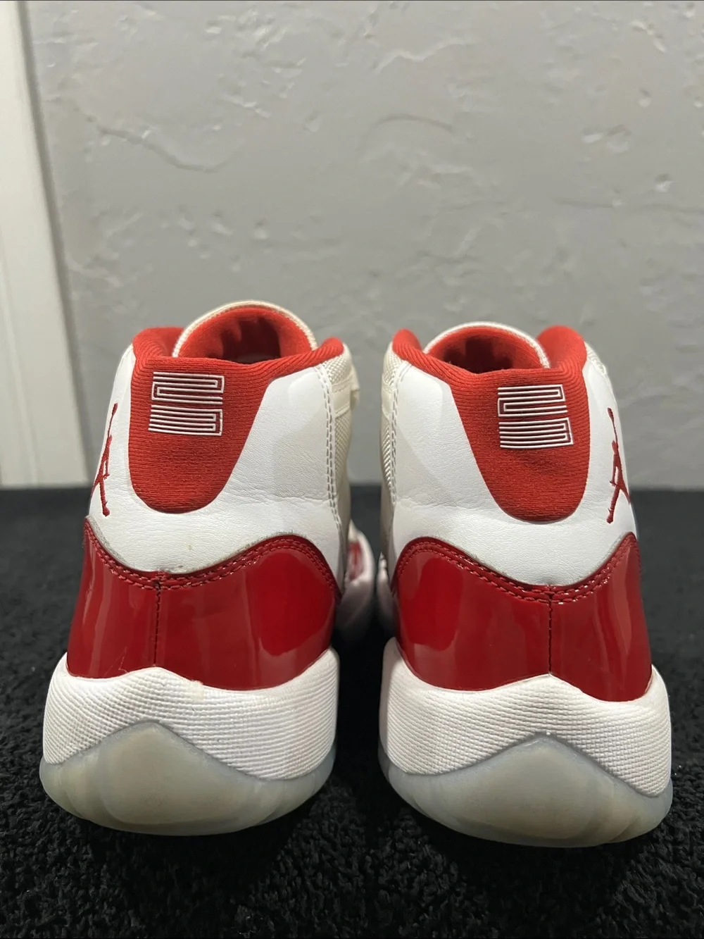 🔥🏀 NIKE AIR JORDAN 11 Retro High Patent Cherry Red White Big Kids Sz 6.5Y - EUC